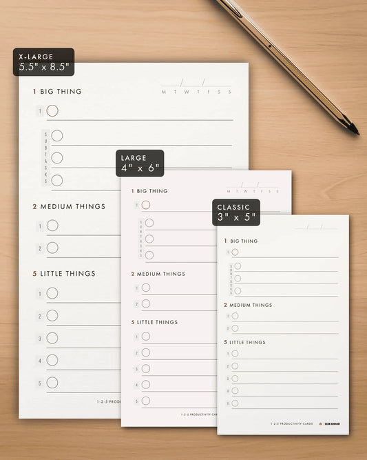 1-2-5 Productivity Cards
