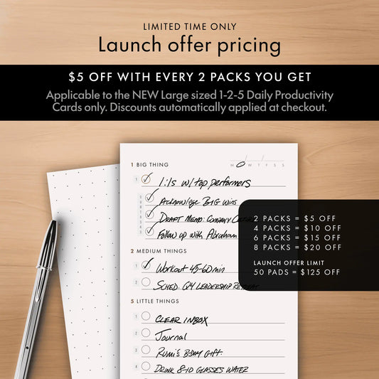 1-2-5 Productivity Cards (Large)