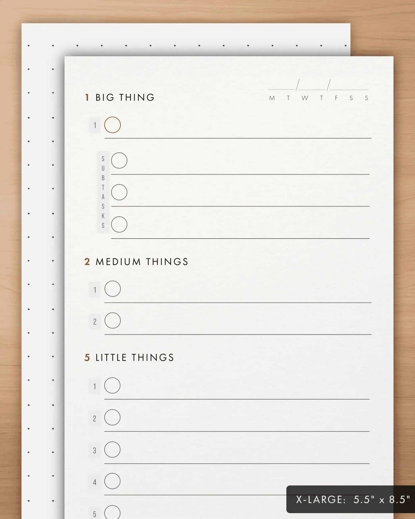1-2-5 Productivity Cards (5.5" x 8.5")
