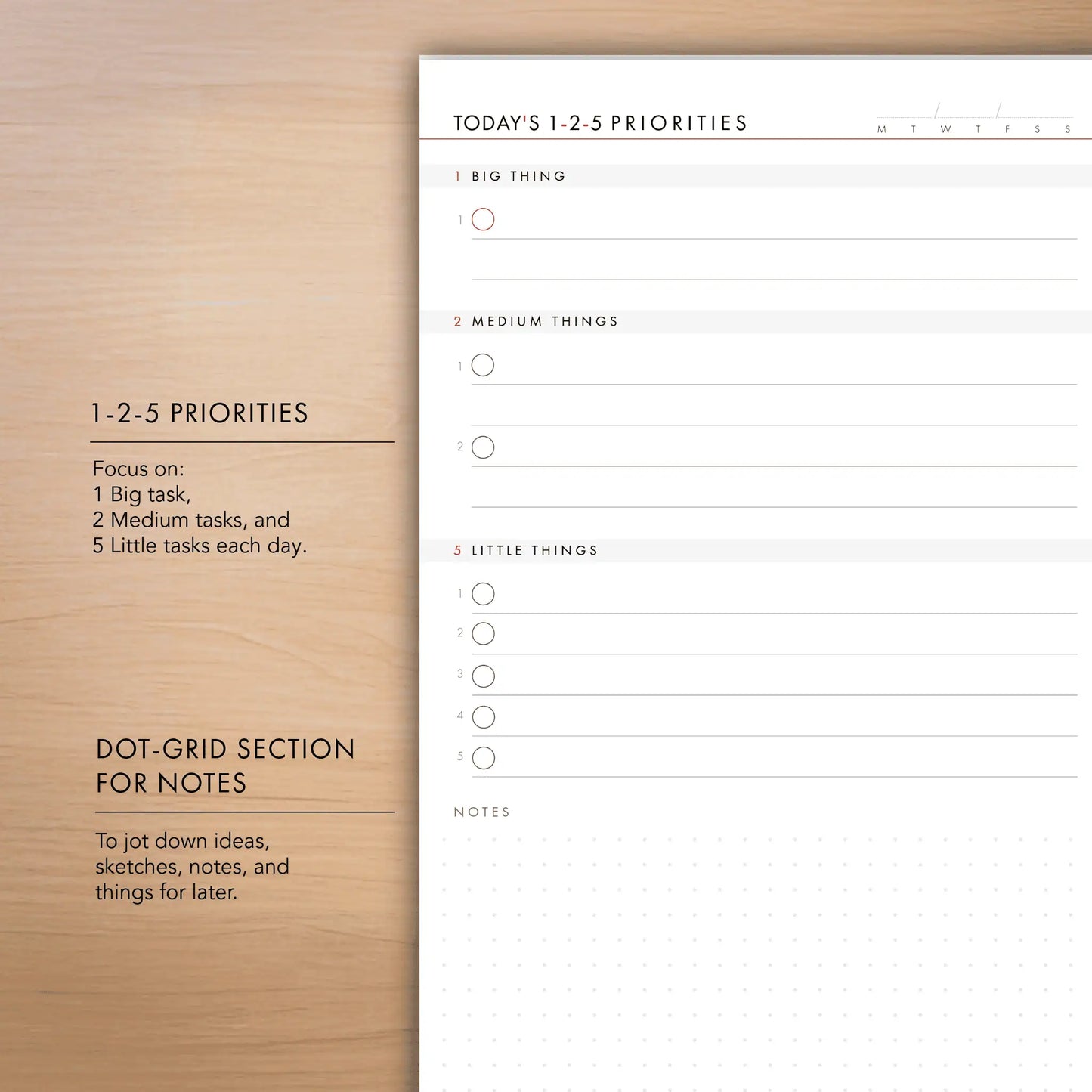 1-2-5 Daily Productivity Pad (Medium)