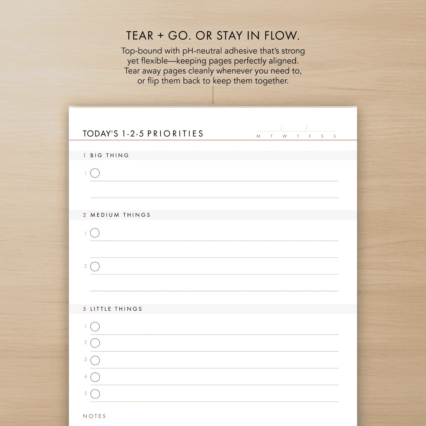 1-2-5 Daily Productivity Pad (Medium)