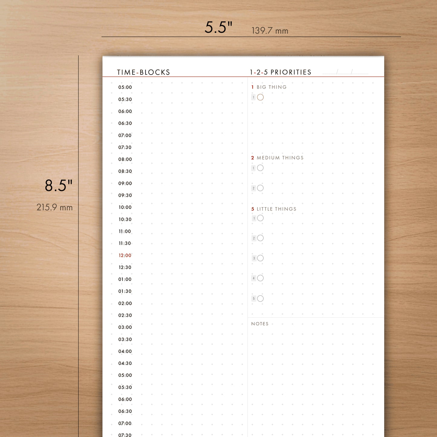 Team Pack: 1-2-5 Time Block Pad (Medium)