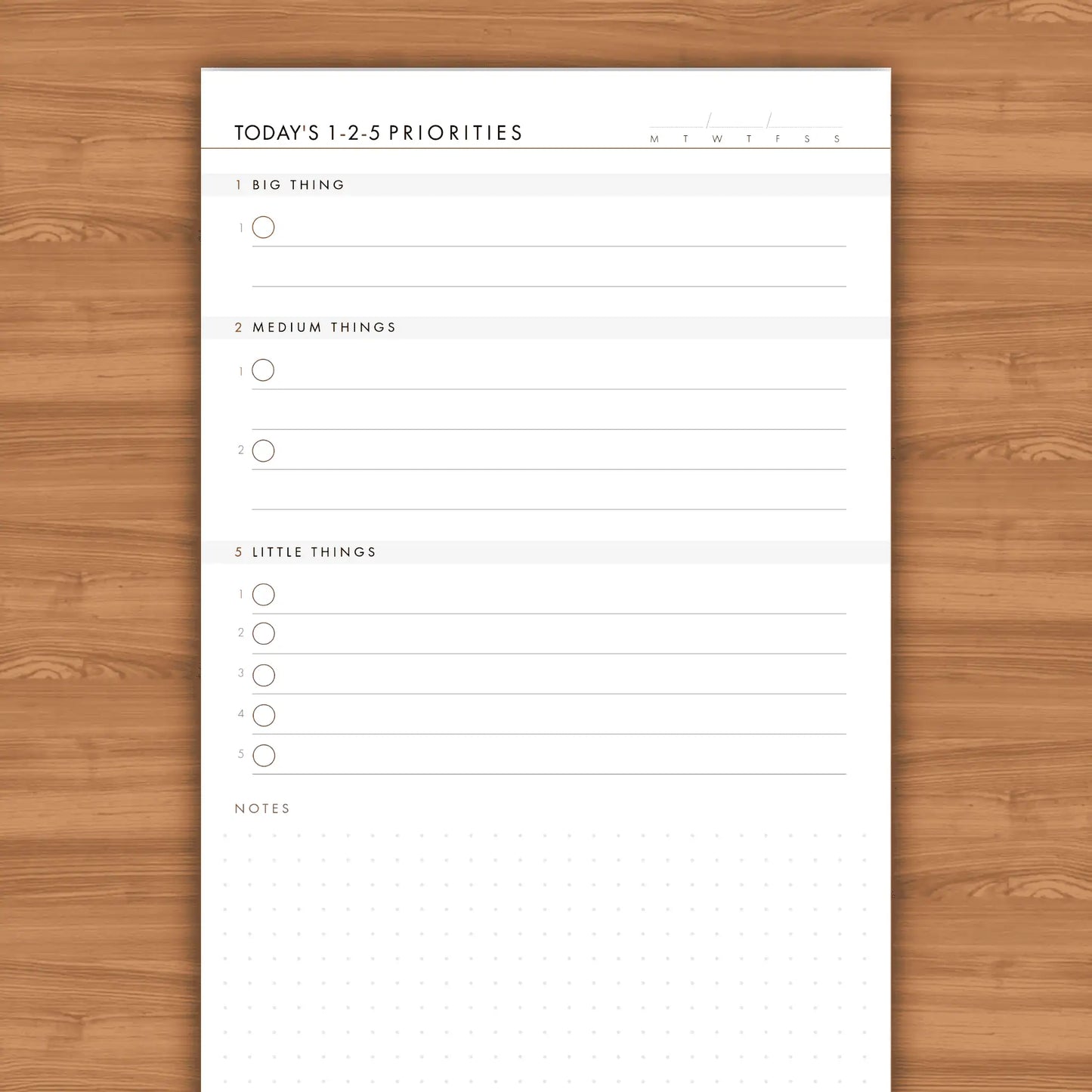 1-2-5 Daily Productivity Pad (Medium)