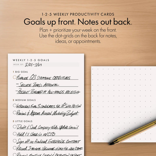 1-2-5 Weekly Productivity Cards (Large)