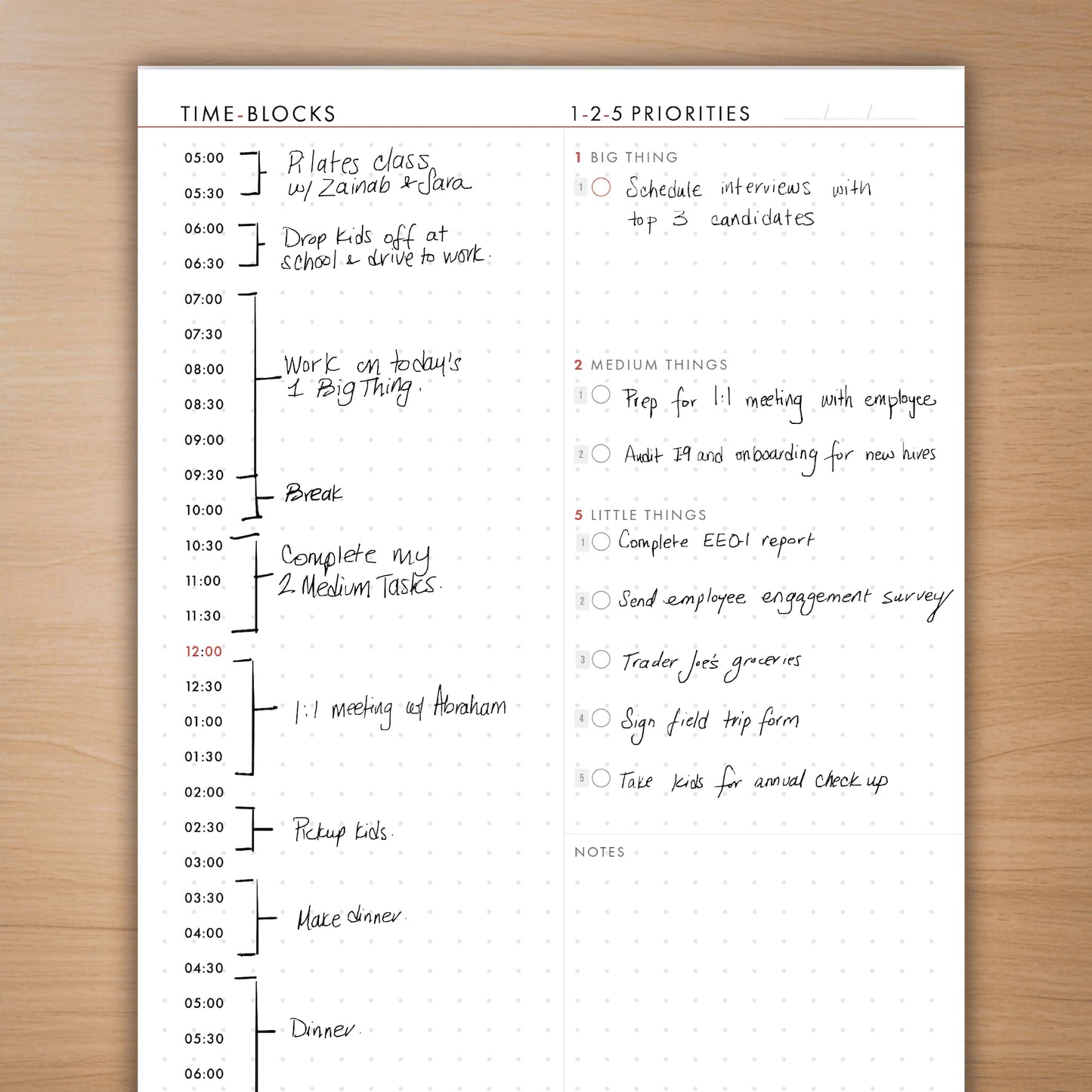 1-2-5 Time Block Pad (Medium)