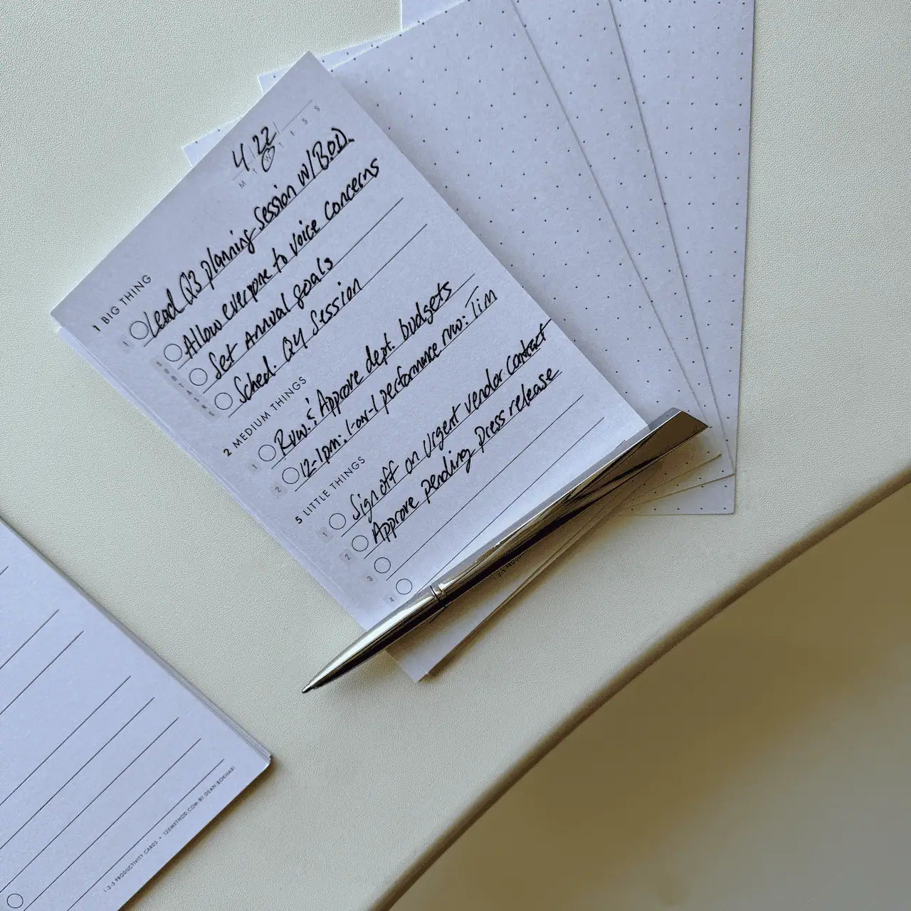 1-2-5 Productivity Cards (4" x 6")