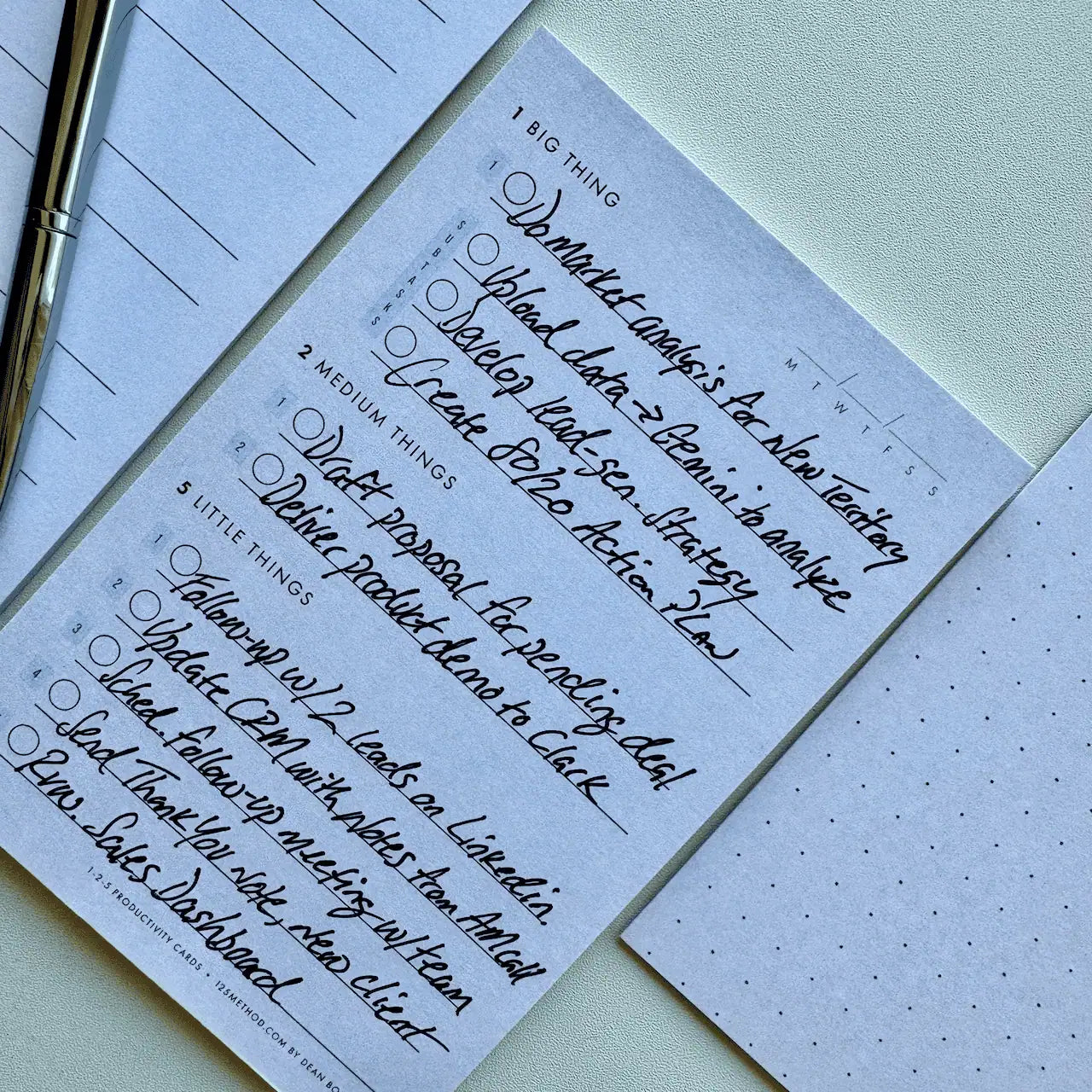 1-2-5 Productivity Cards (4" x 6")