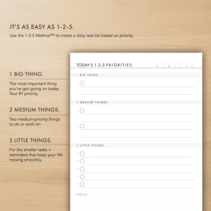 1-2-5 Daily Productivity Pad (Medium)