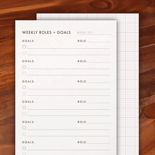 Weekly Planning Cards with Roles + Goals