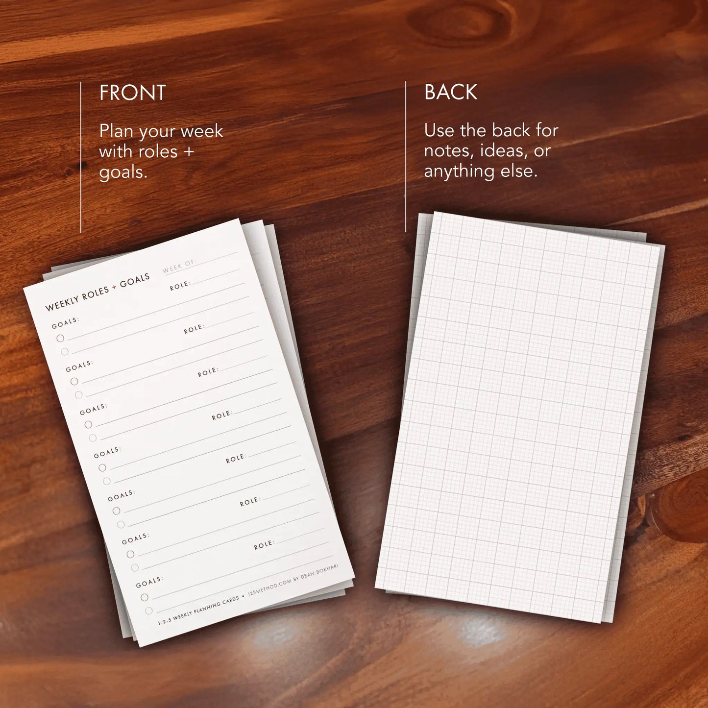 Weekly Planning Cards with Roles + Goals