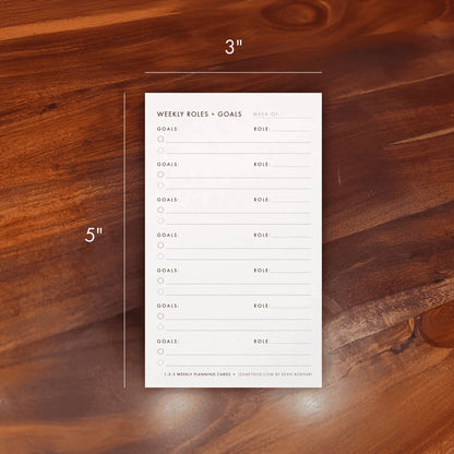 Weekly Planning Cards with Roles + Goals