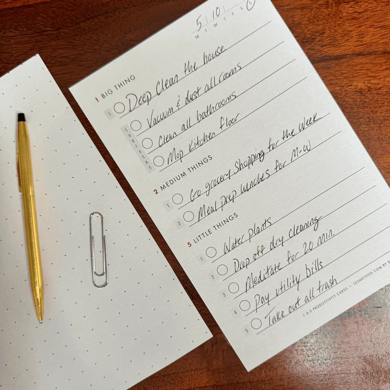 Daily Productivity Cards in XL (5.5" x 8.5")