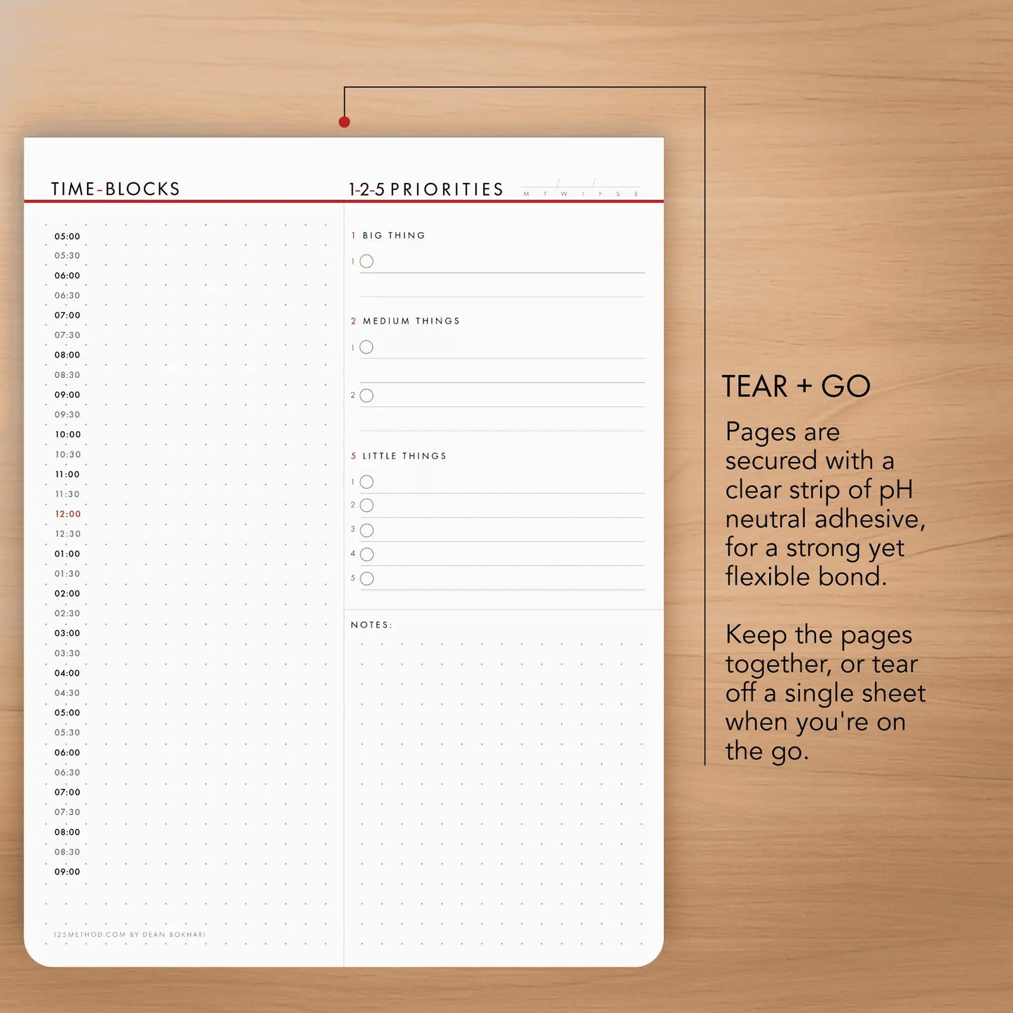 1-2-5 Daily Time Block Planner (Large)