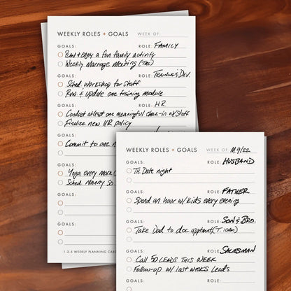 Weekly Planning Cards with Roles + Goals