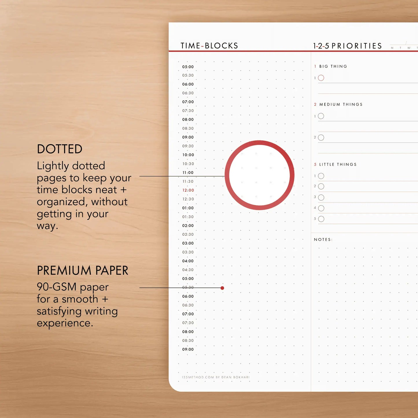 1-2-5 Daily Time Block Planner (Large)