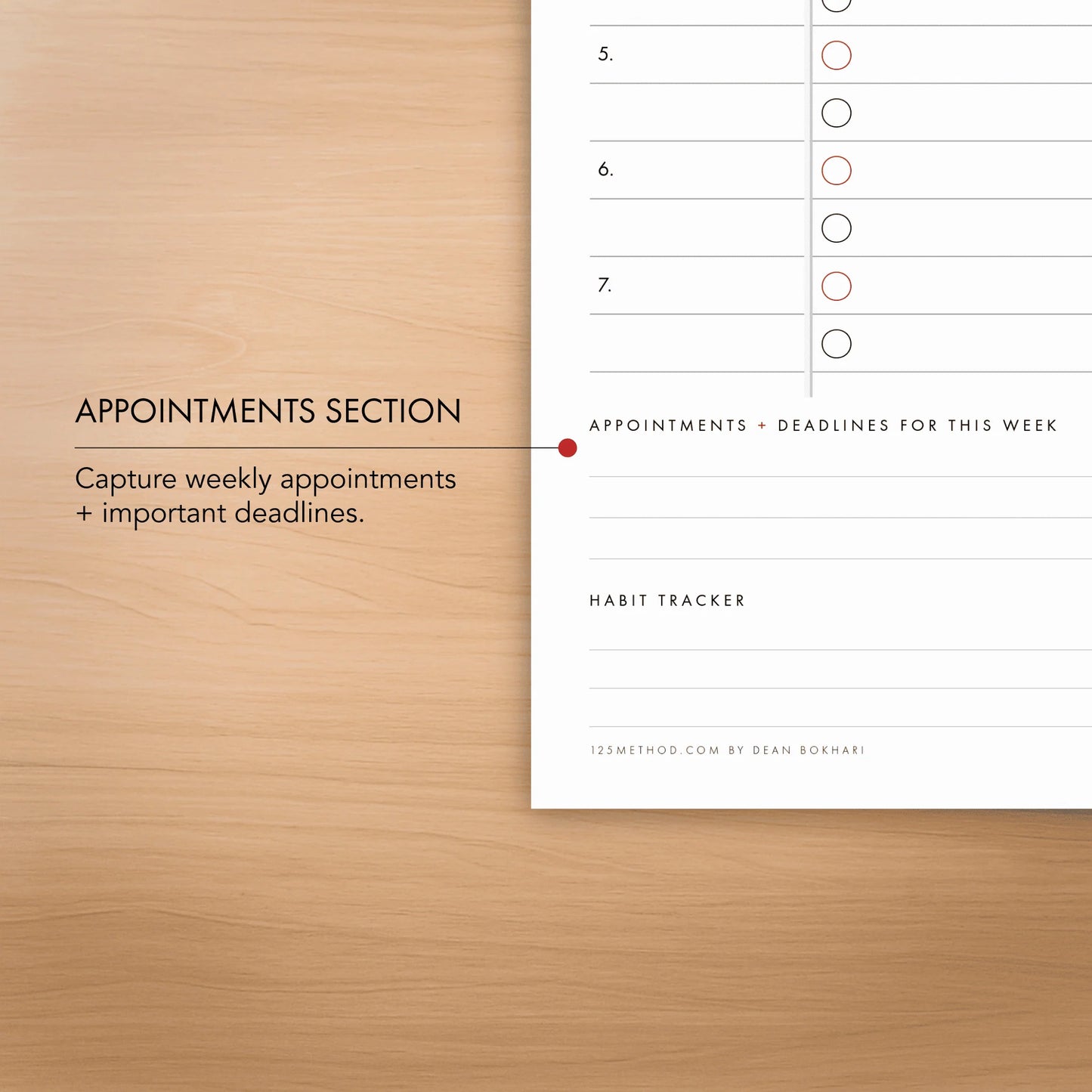 Weekly Planning Pad with Roles + Goals