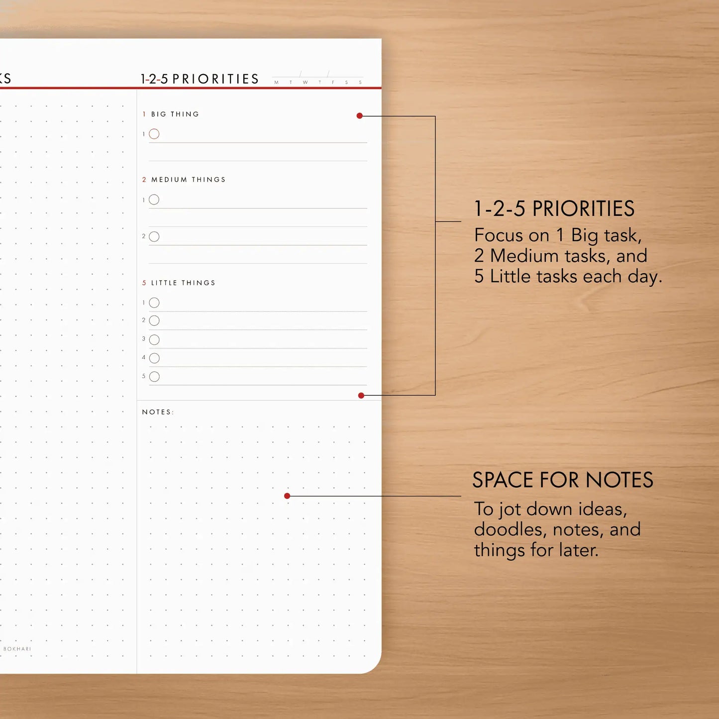 1-2-5 Daily Time Block Planner (Large)