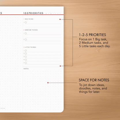 1-2-5 Daily Time Block Planner (Large)