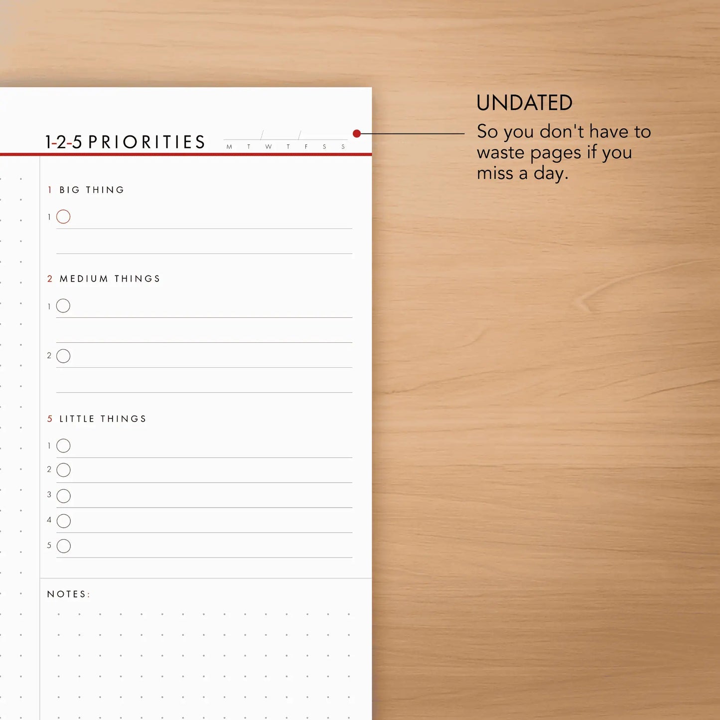 1-2-5 Daily Time Block Planner (Large)