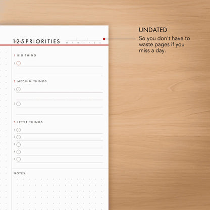 1-2-5 Daily Time Block Planner (Large)