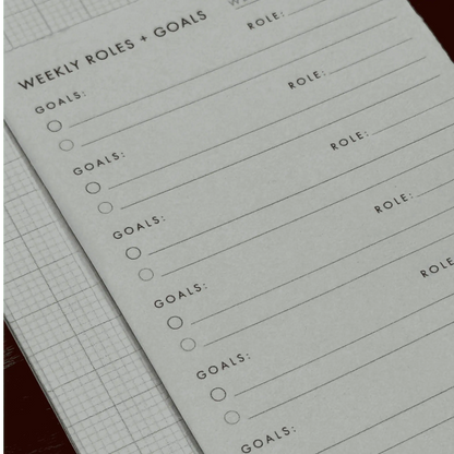Weekly Planning Cards with Roles + Goals