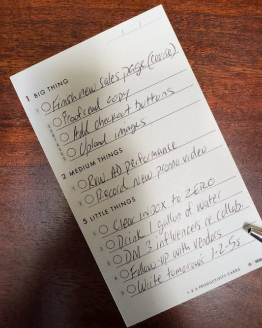 1-2-5 Productivity Cards