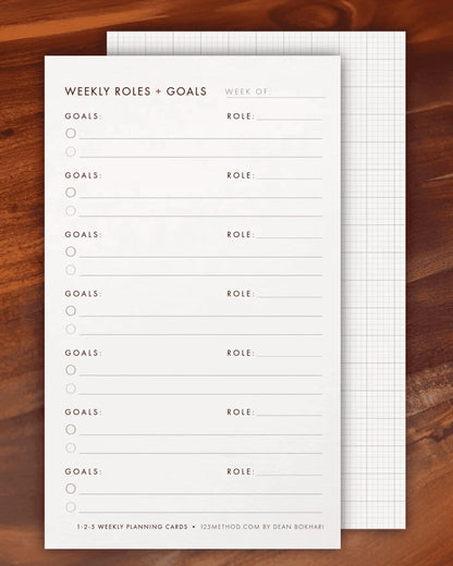 Weekly Planning Cards with Roles + Goals