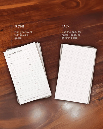 Weekly Planning Cards with Roles + Goals