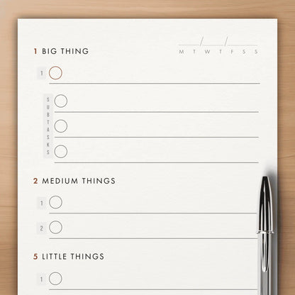 1-2-5 Productivity Cards (5.5" x 8.5")
