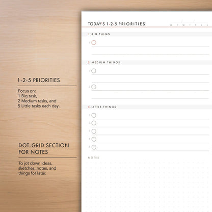 1-2-5 Daily Productivity Pad (Medium)