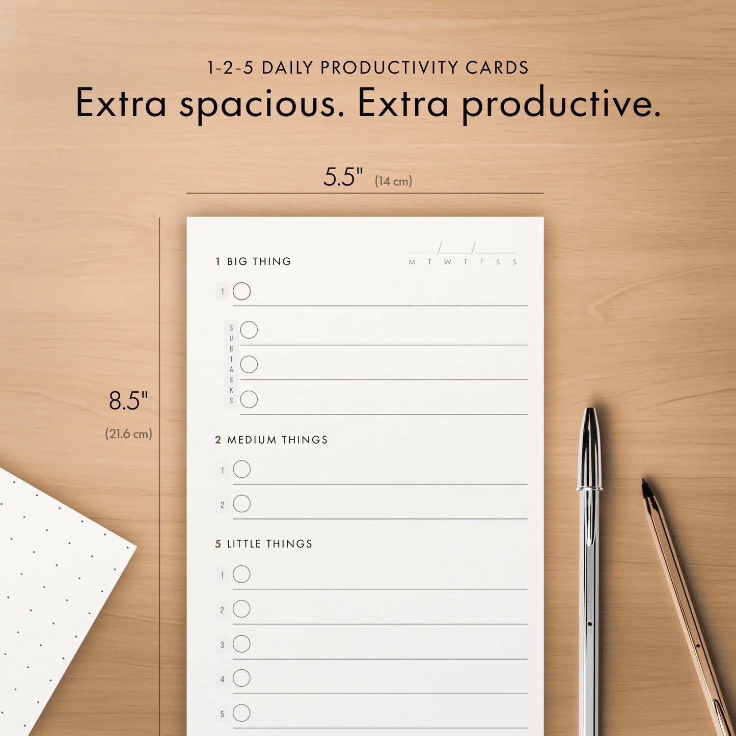 1-2-5 Productivity Cards (5.5" x 8.5")