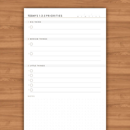 1-2-5 Daily Productivity Pad (Medium)