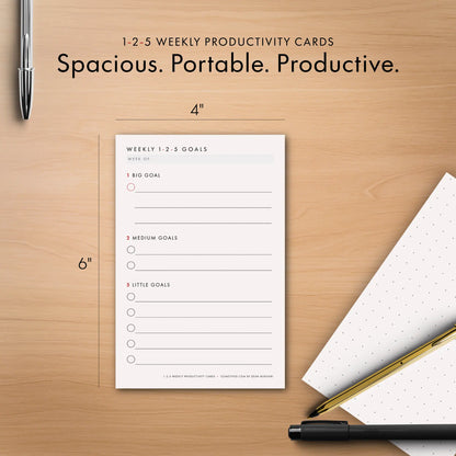1-2-5 Weekly Productivity Cards (Large)