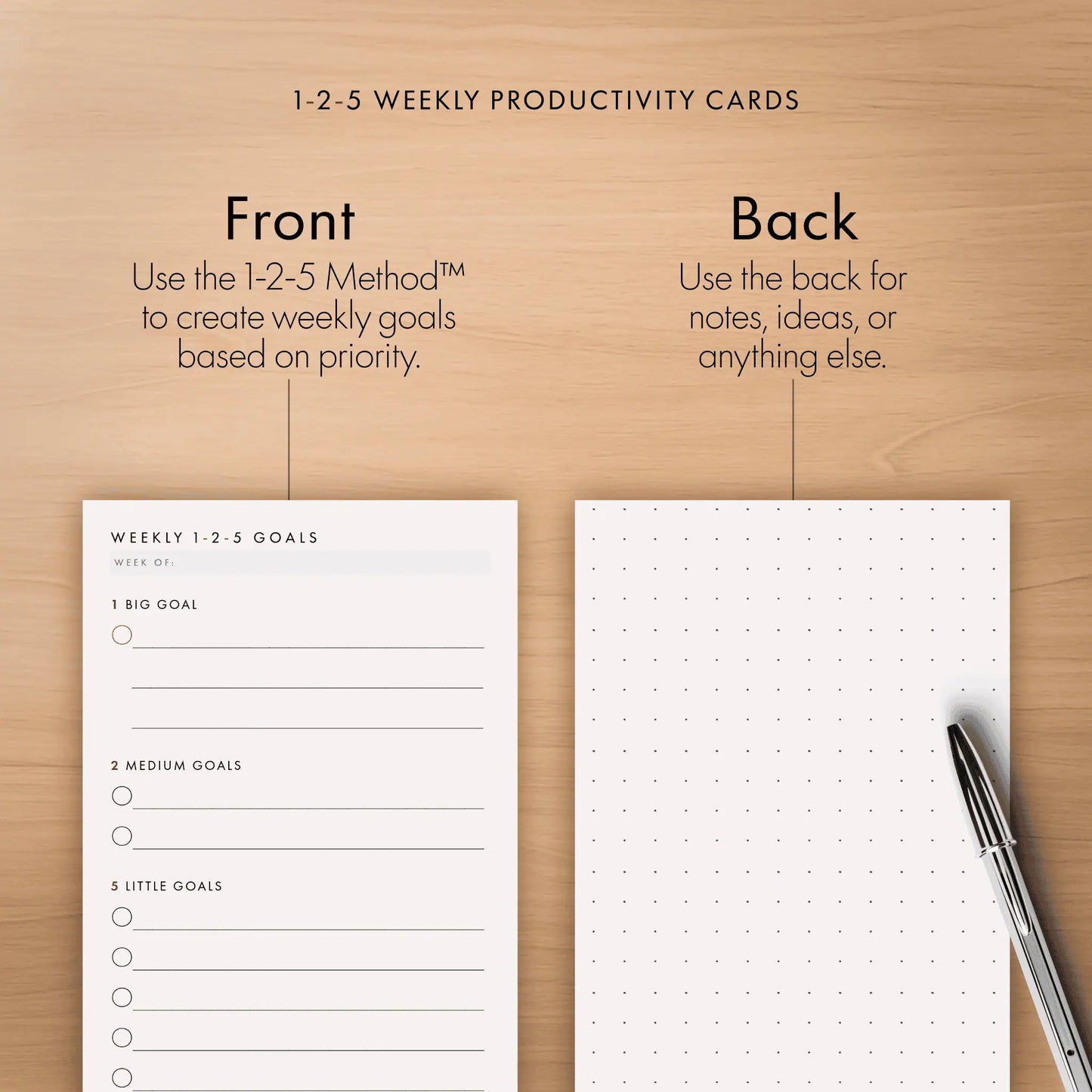 1-2-5 Weekly Productivity Cards (Large)