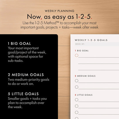 1-2-5 Weekly Productivity Cards (Large)