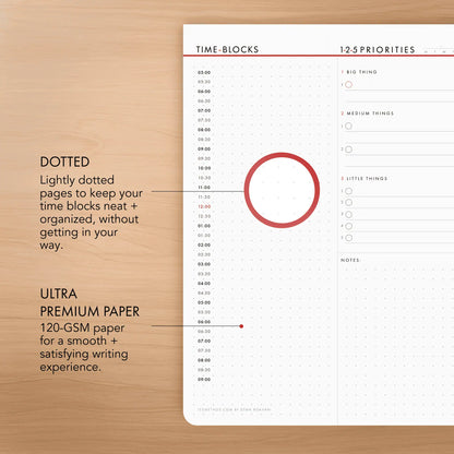 Daily Time Block Planner (8.5" x 11")