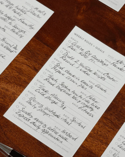 Weekly Planning Cards with Roles + Goals