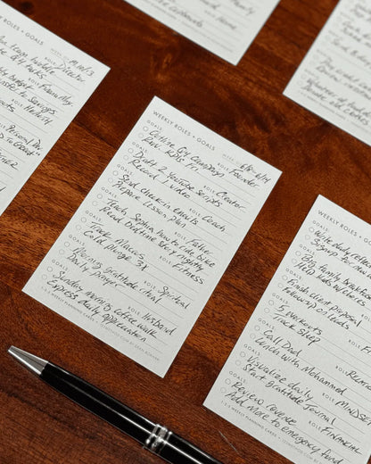 Weekly Planning Cards with Roles + Goals