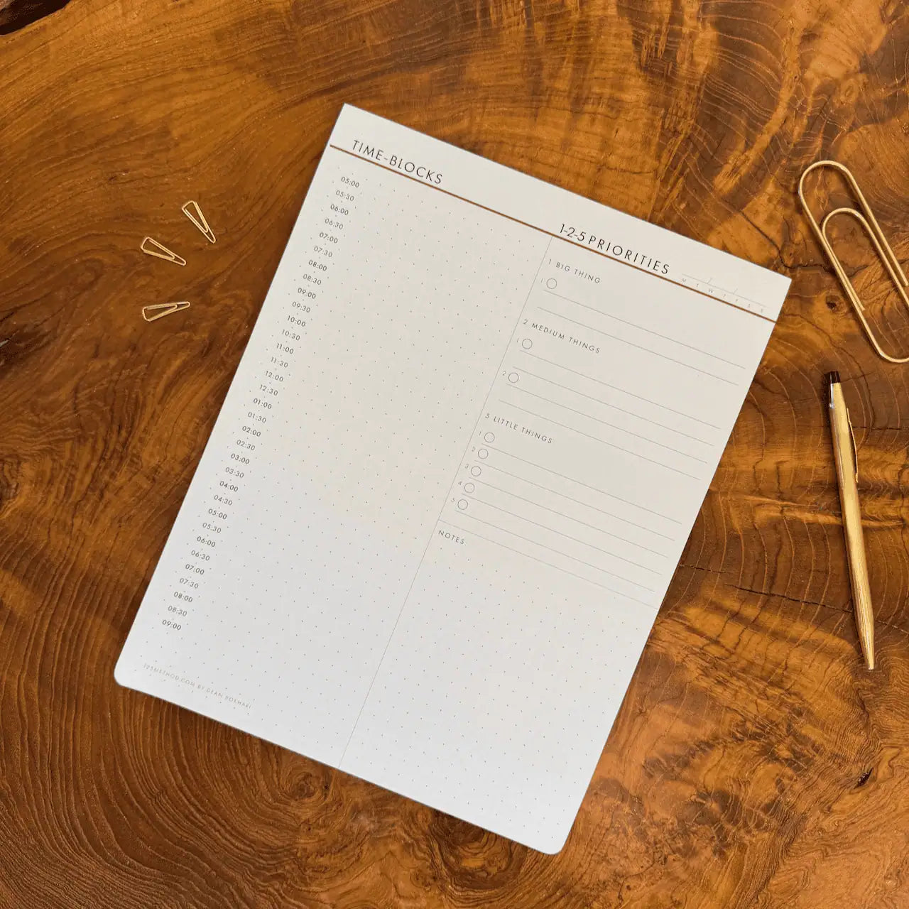 1-2-5 Daily Time Block Planner (Large)