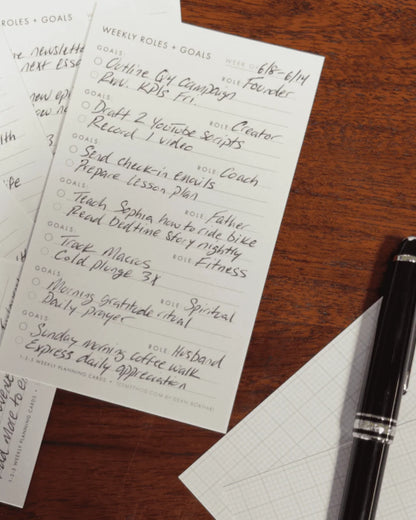 Weekly Planning Cards with Roles + Goals