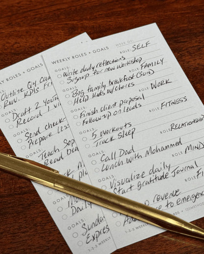 Weekly Planning Cards with Roles + Goals