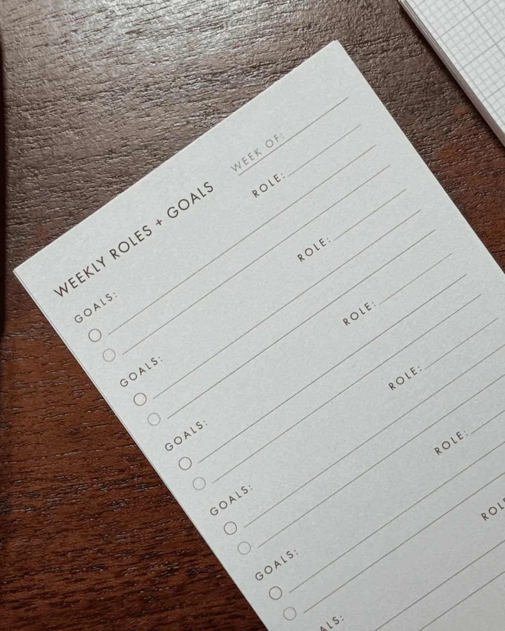 Weekly Planning Cards with Roles + Goals