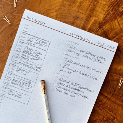 1-2-5 Daily Time Block Planner (Large)