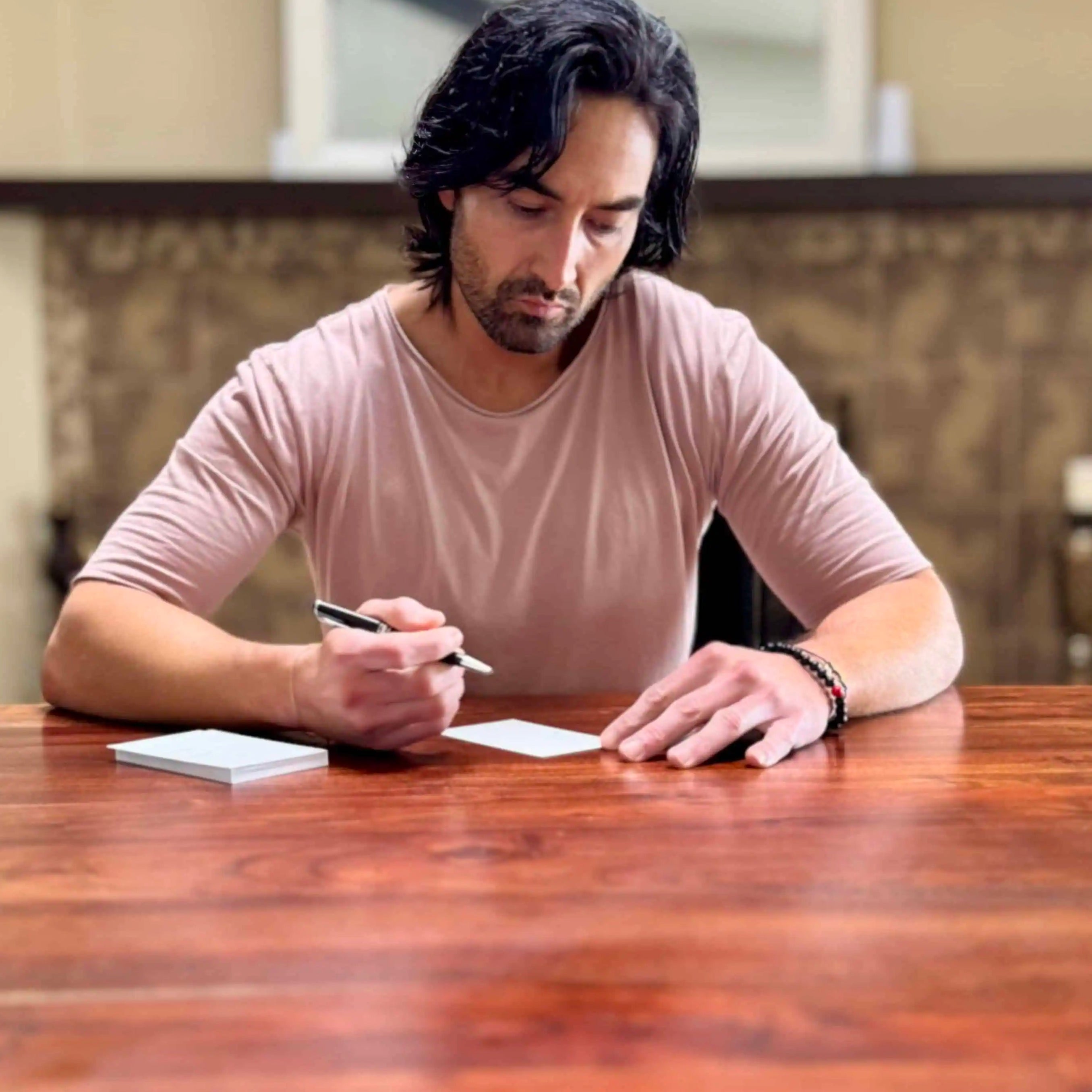 Dean_Bokhari_Writing_on_1-2-5_Cards