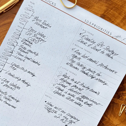 1-2-5 Daily Time Block Planner (Large)